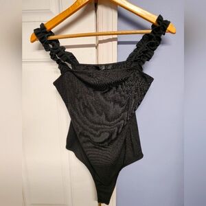 21 Saints Black bodysuit with ruffled straps